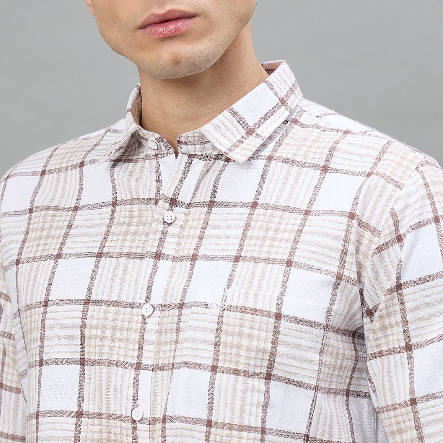 Duke Urban Men Checkered Full Sleeve Spread Collar Slim Shirt (SDO6CHQ)