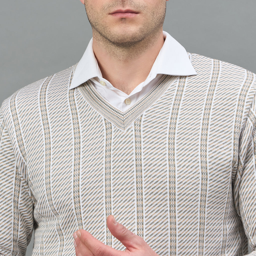 Duke Urban Men Full Sleeve V Neck Regular Sweater (SDS2411)