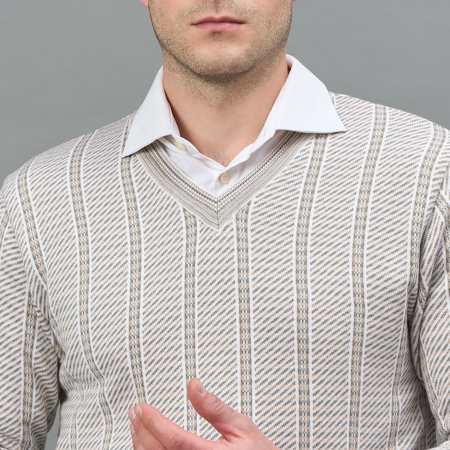Duke Urban Men Full Sleeve V Neck Regular Sweater (SDS2411)