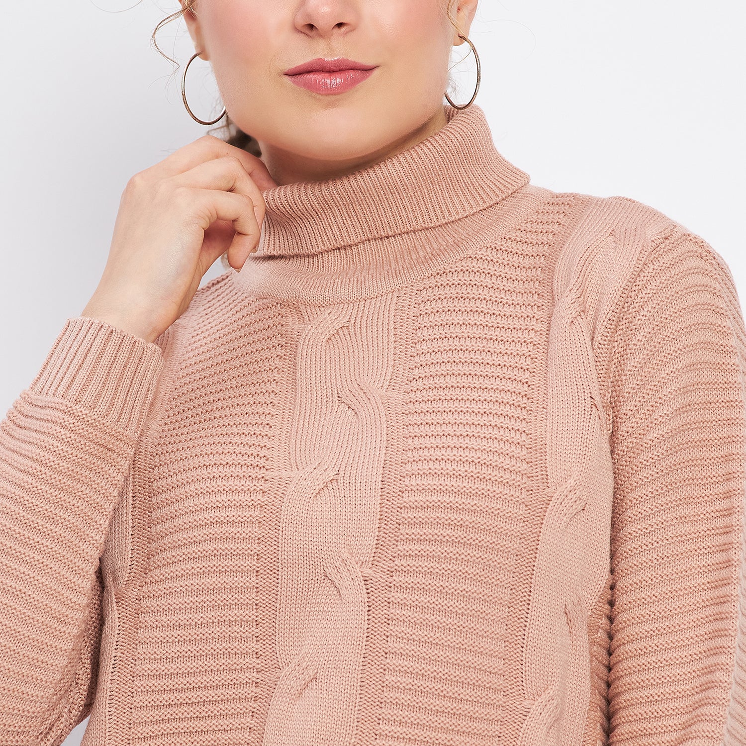 Duke Urban Women Full Sleeve Self Design Crop Pullover (SDS1008)