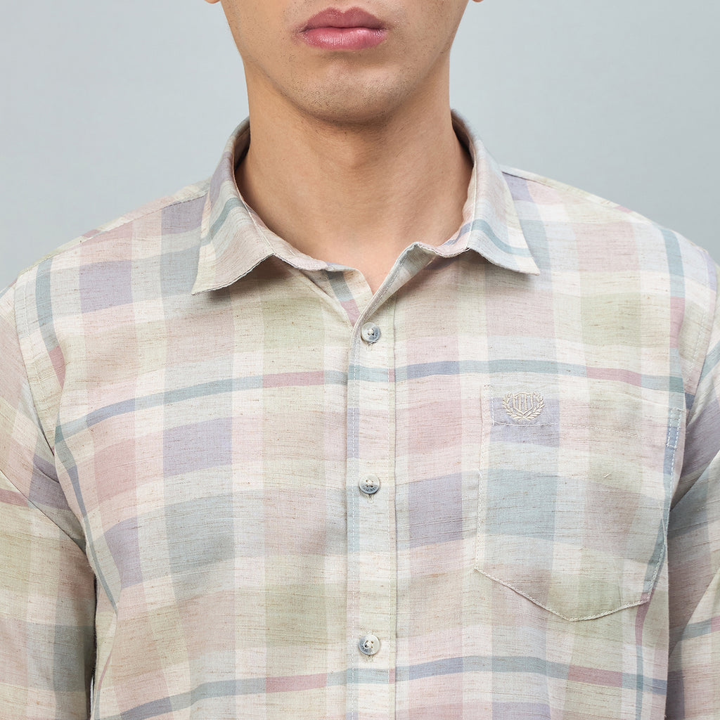 Duke Urban Men Checkered Pure Cotton Slim Fit Casual Full Sleeve Shirt (SDO7PRCN)