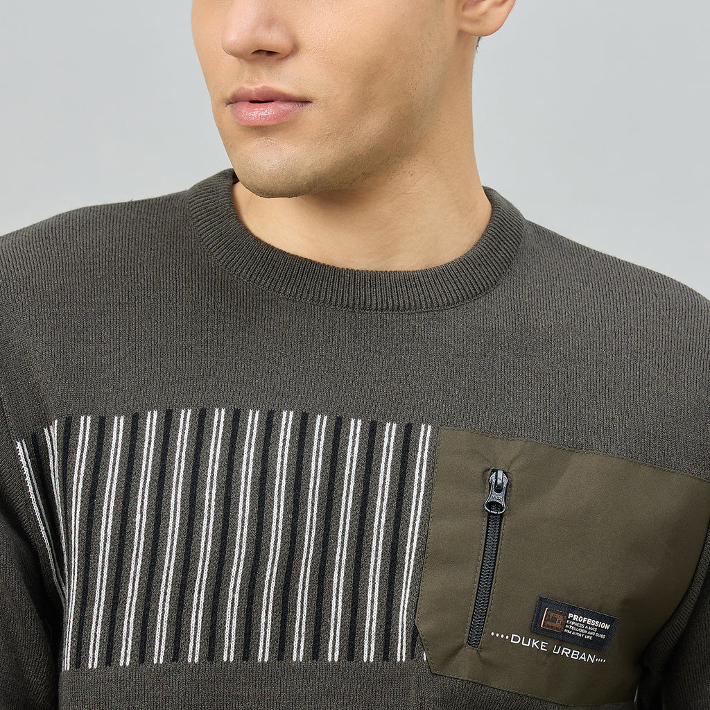 Duke Men Full Sleeve Round Neck Regular Sweater (SDS2337)