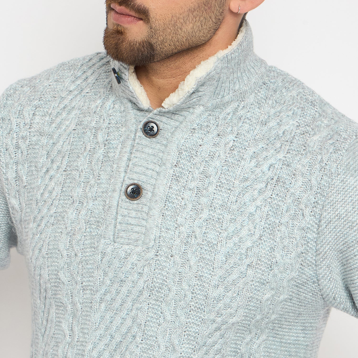 Duke Urban Men Full Sleeve Button Placket Sweater (SDS2242)