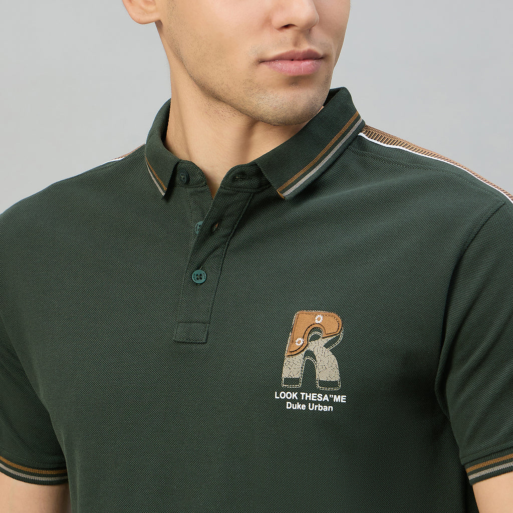 Duke Men Half Sleeve Cotton Regular Fit Casual T-shirt (LF7967)