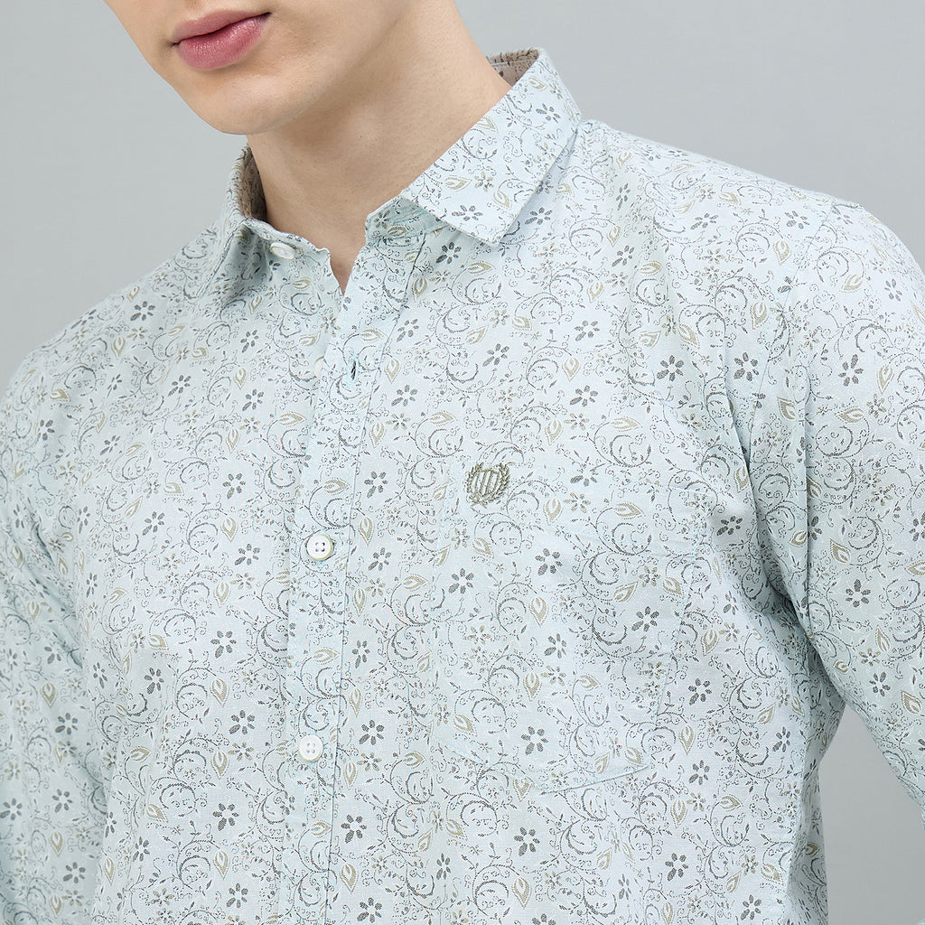 Duke Urban Men Printed Full Sleeve Spread Collar Slim Shirt (SDO6PRII)