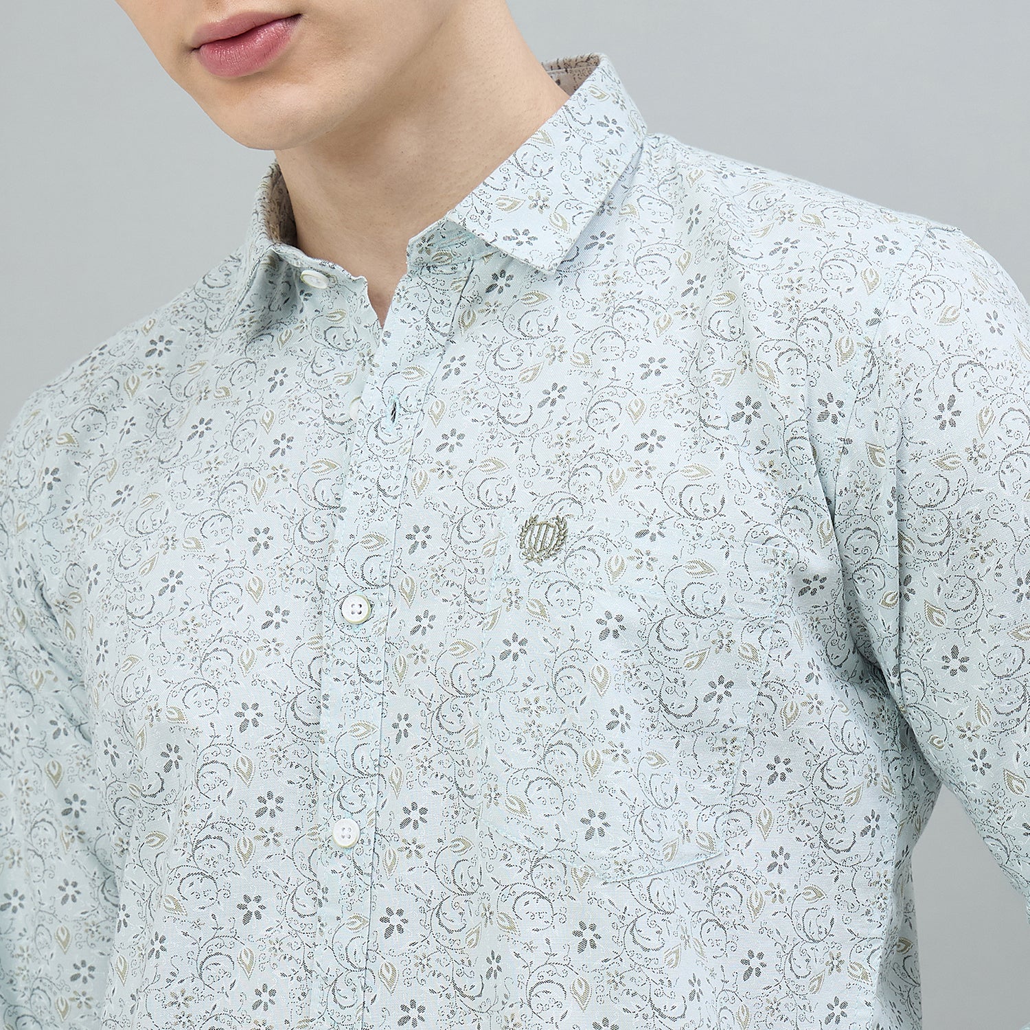 Duke Urban Men Printed Full Sleeve Spread Collar Slim Shirt (SDO6PRII)