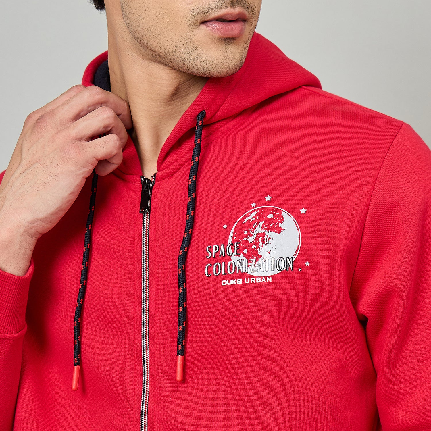 Duke Urban Men Hooded Smart fit Full Zip Sweatshirt (LF6357)