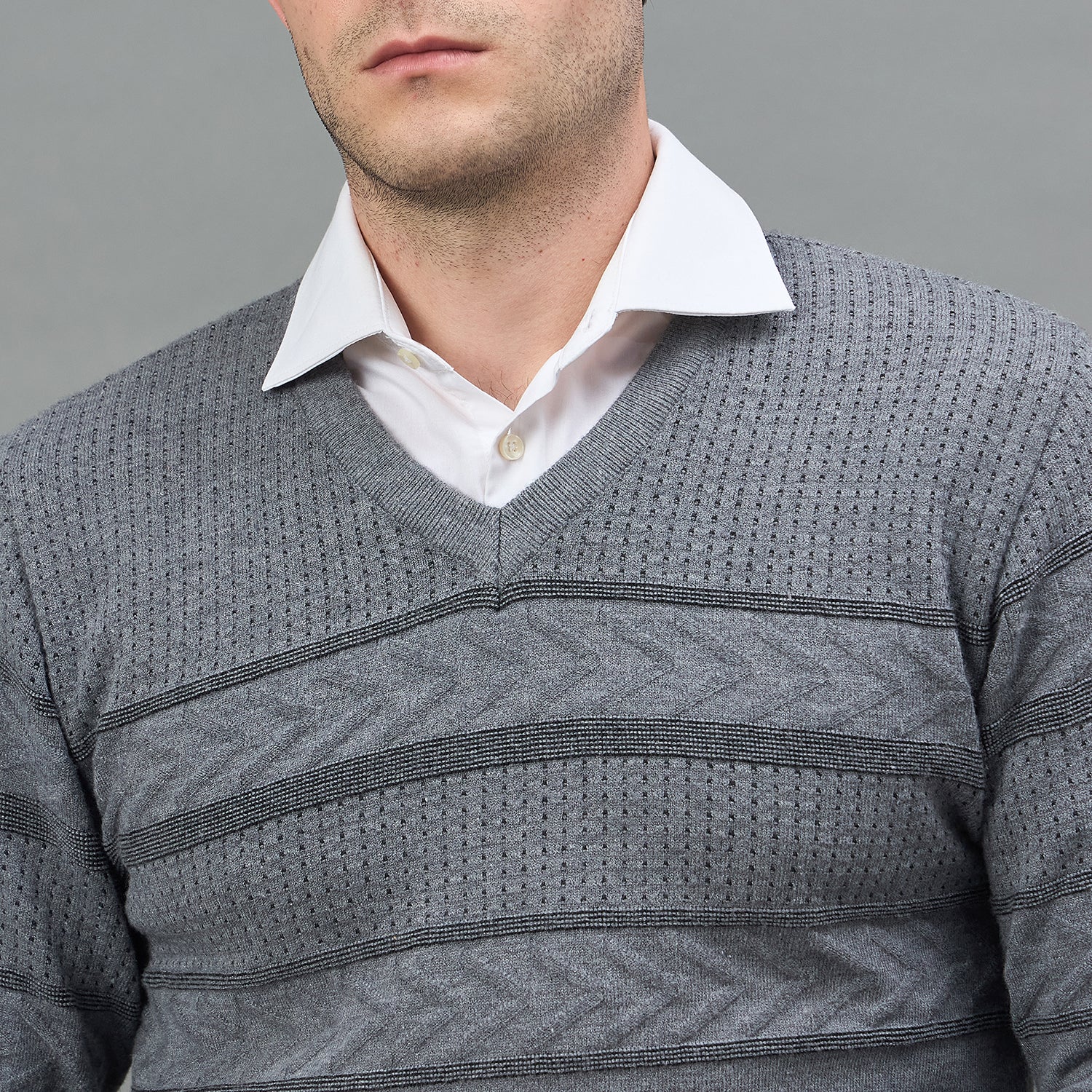 Duke Urban Men Full Sleeve V Neck Regular Sweater (SDS2226B)