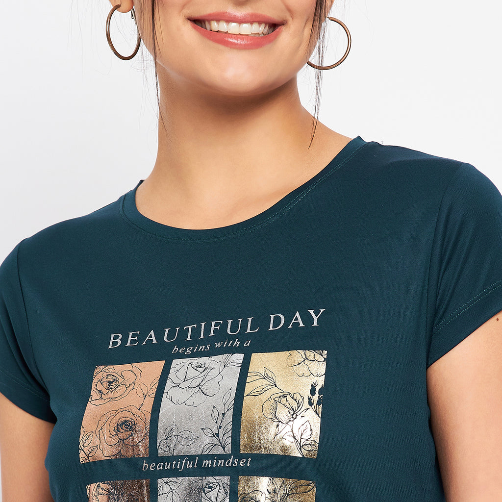 Duke Stardust Women Round Neck Short Sleeve Printed Top (LFX897)