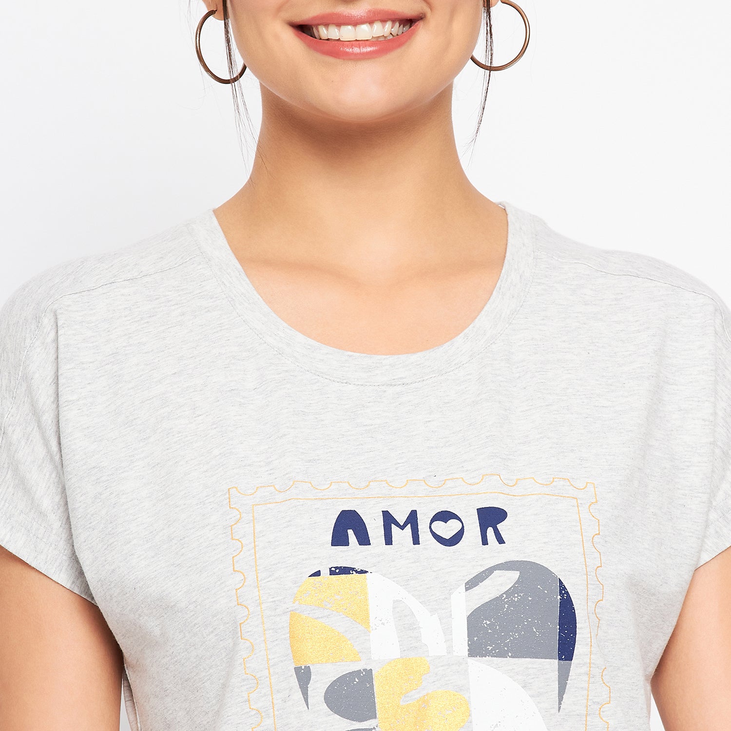 Duke Stardust Women Round Neck Short Sleeve Printed Crop Top (LFX901)