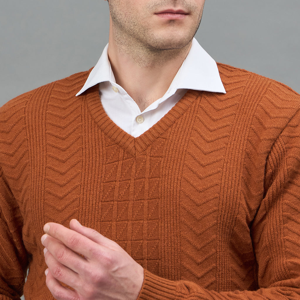Duke Urban Men Full Sleeve V Neck Regular Sweater (SDS2353)
