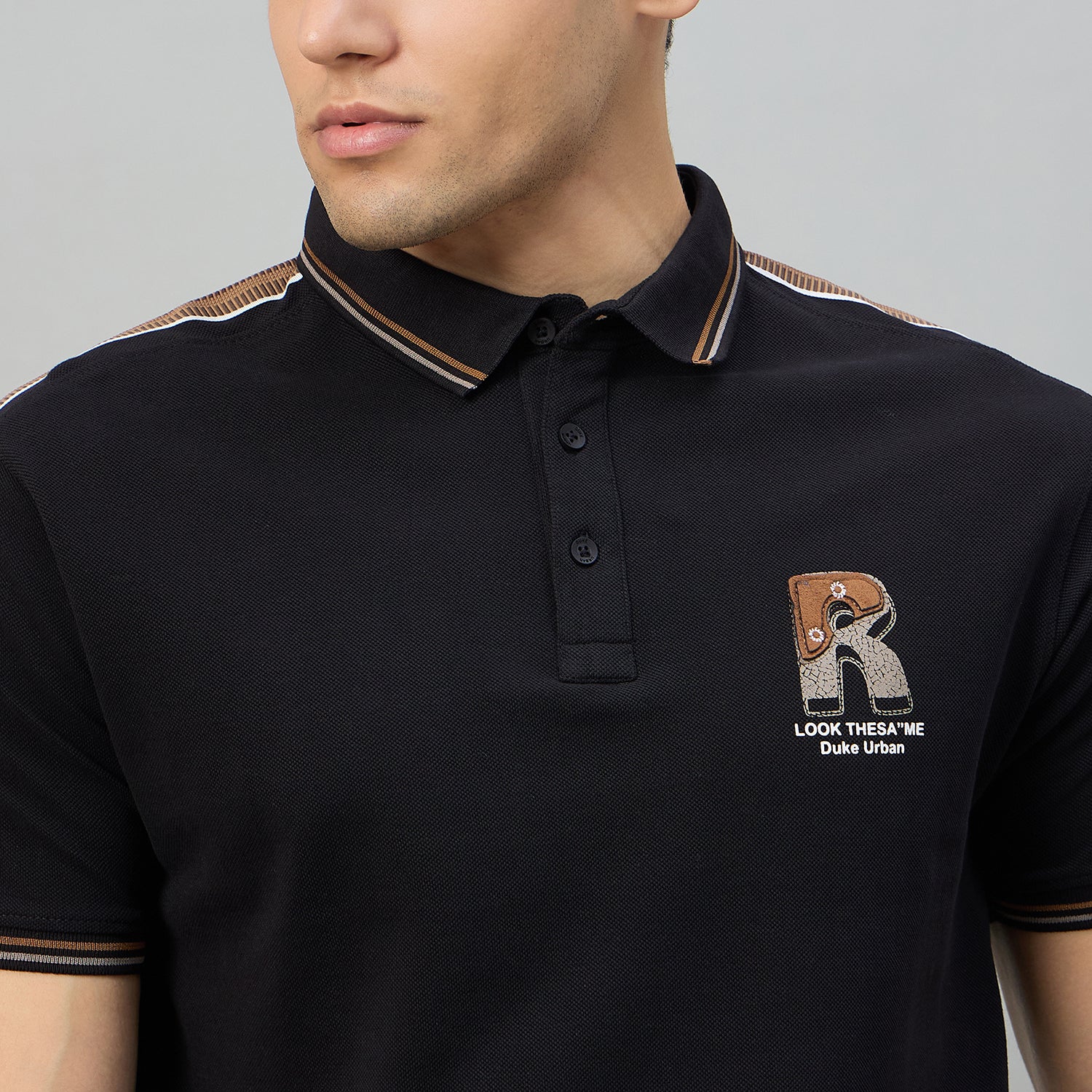 Duke Men Half Sleeve Cotton Regular Fit Casual T-shirt (LF7967)