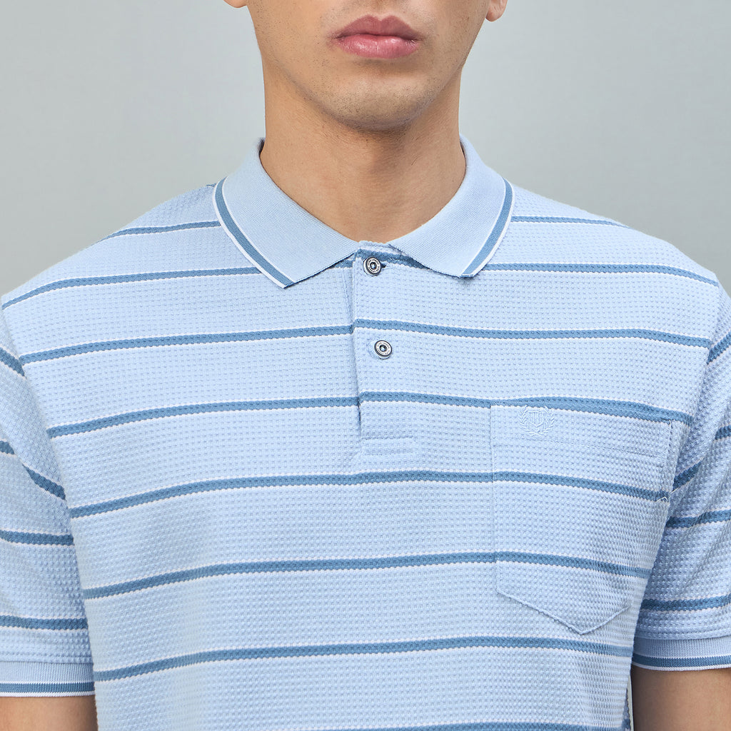 Duke Urban Men Striped Half Sleeve Regular Polo Tshirt (LF7644)