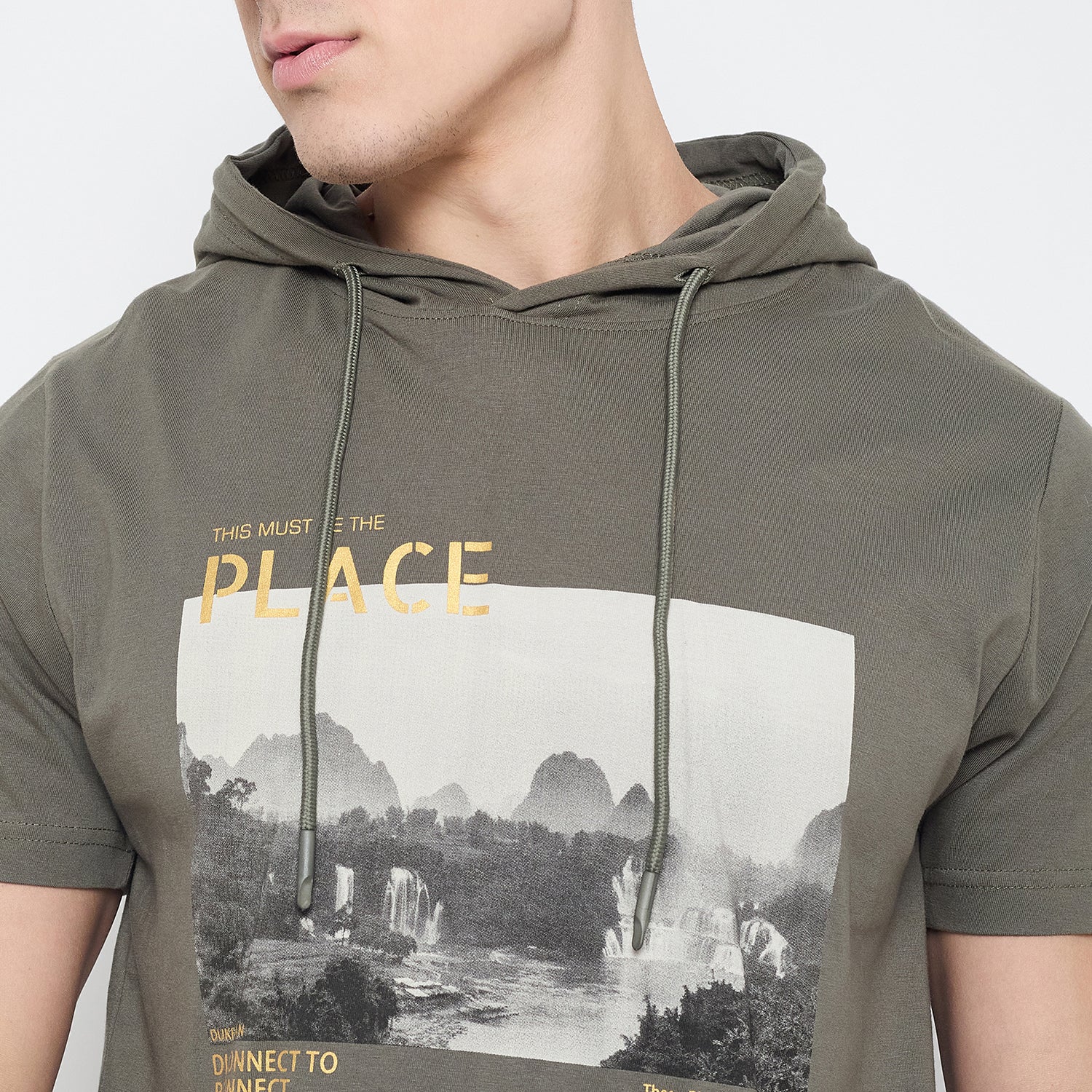 Duke Urban Men Half Sleeve Cotton Hooded Smart Fit T-Shirt (LF7227)