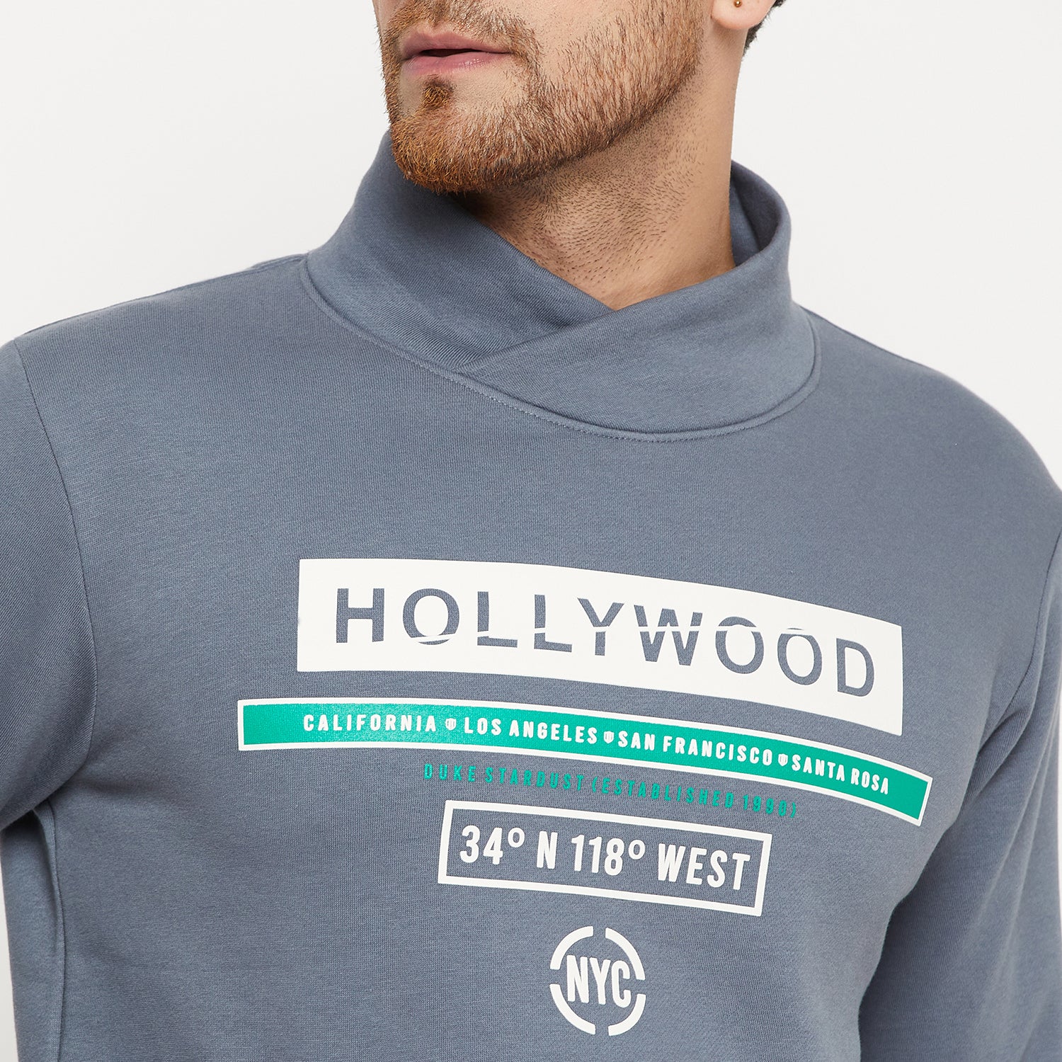 Duke Urban Men Cowl Neck Sweatshirt (LF6318)