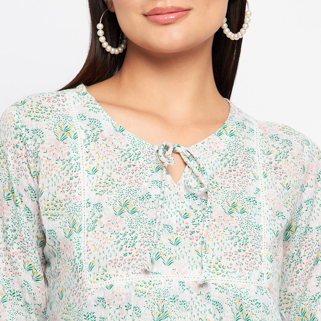 Duke Stardust Women V-Neck 3/4th Sleeve Printed Top (SDX3274)