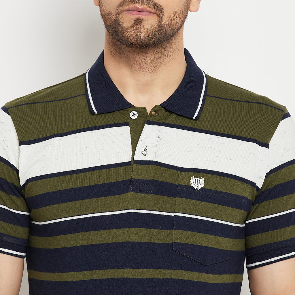 Duke Stardust Men Half Sleeve Polo Neck Cotton T-shirt (LF5881)