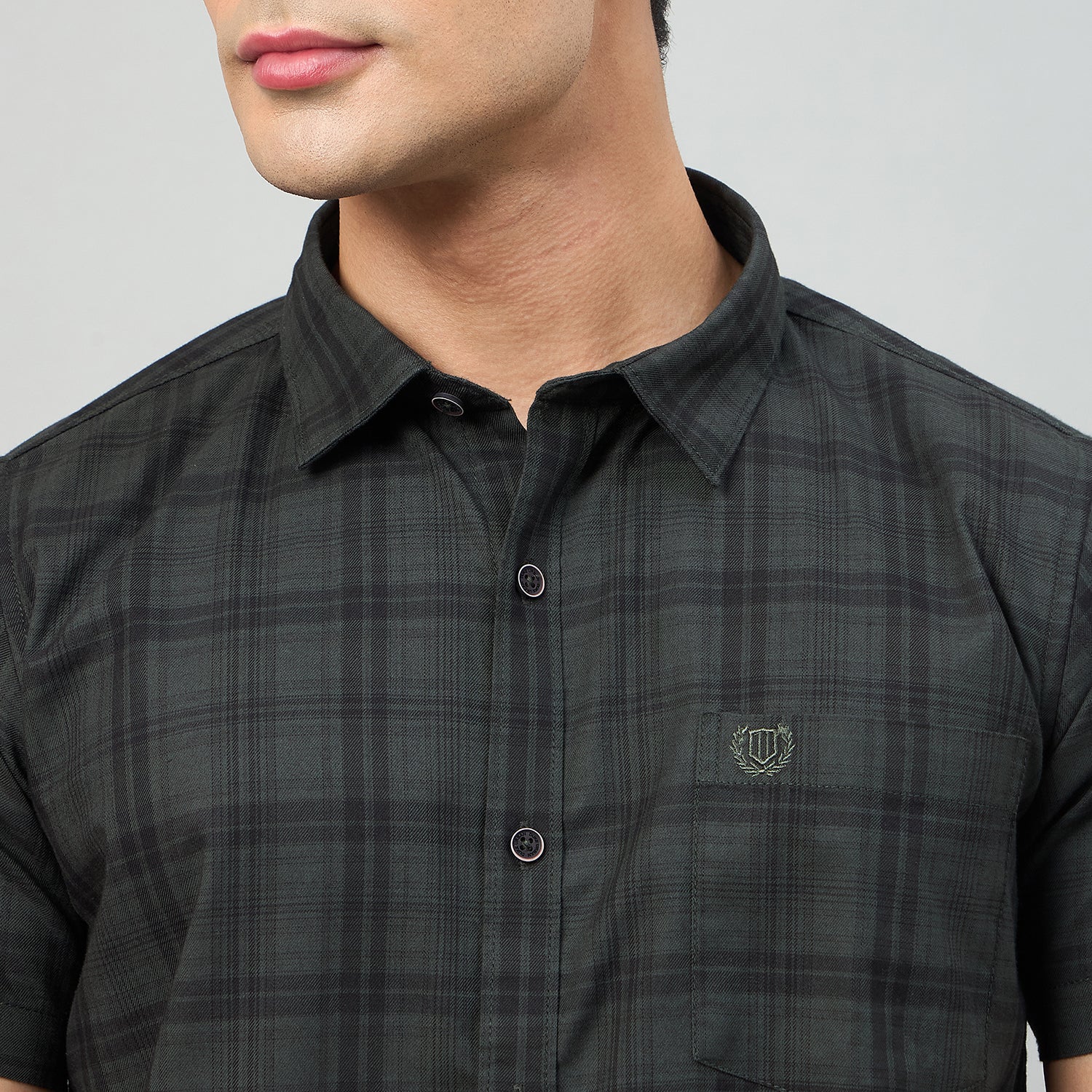 Duke Men Slim Fit Half Sleeve Twill Cotton Shirt (SDO3CKM)