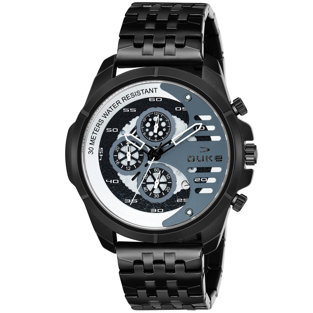 Duke Solid Stainless Steel Strap Chronograph Men  Watch Grey Dial (DK4008CRM02C)