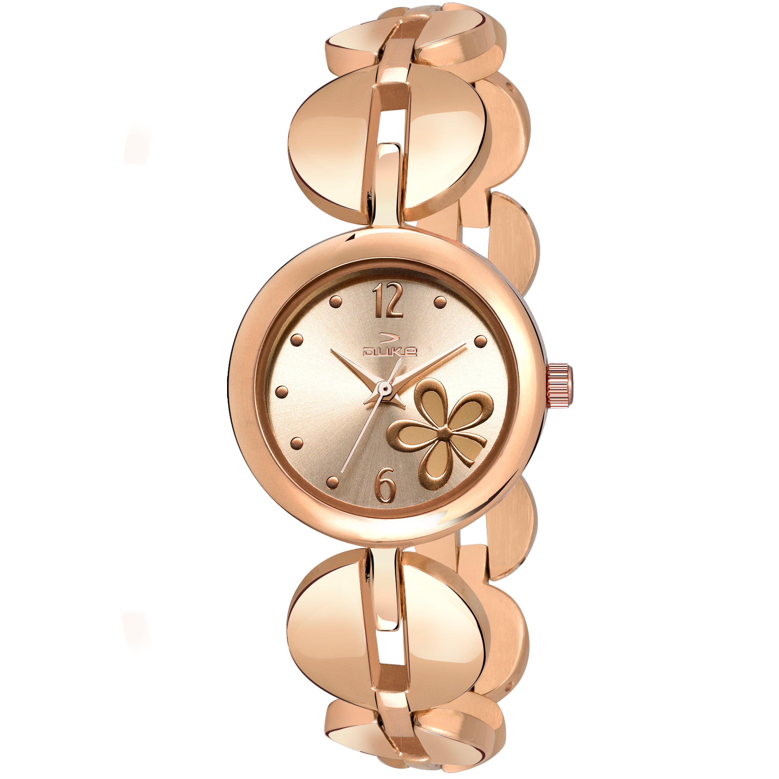 Duke Analogue Women Watch Rose Gold Dial Silver Colored Strap (DK5004RW02C)