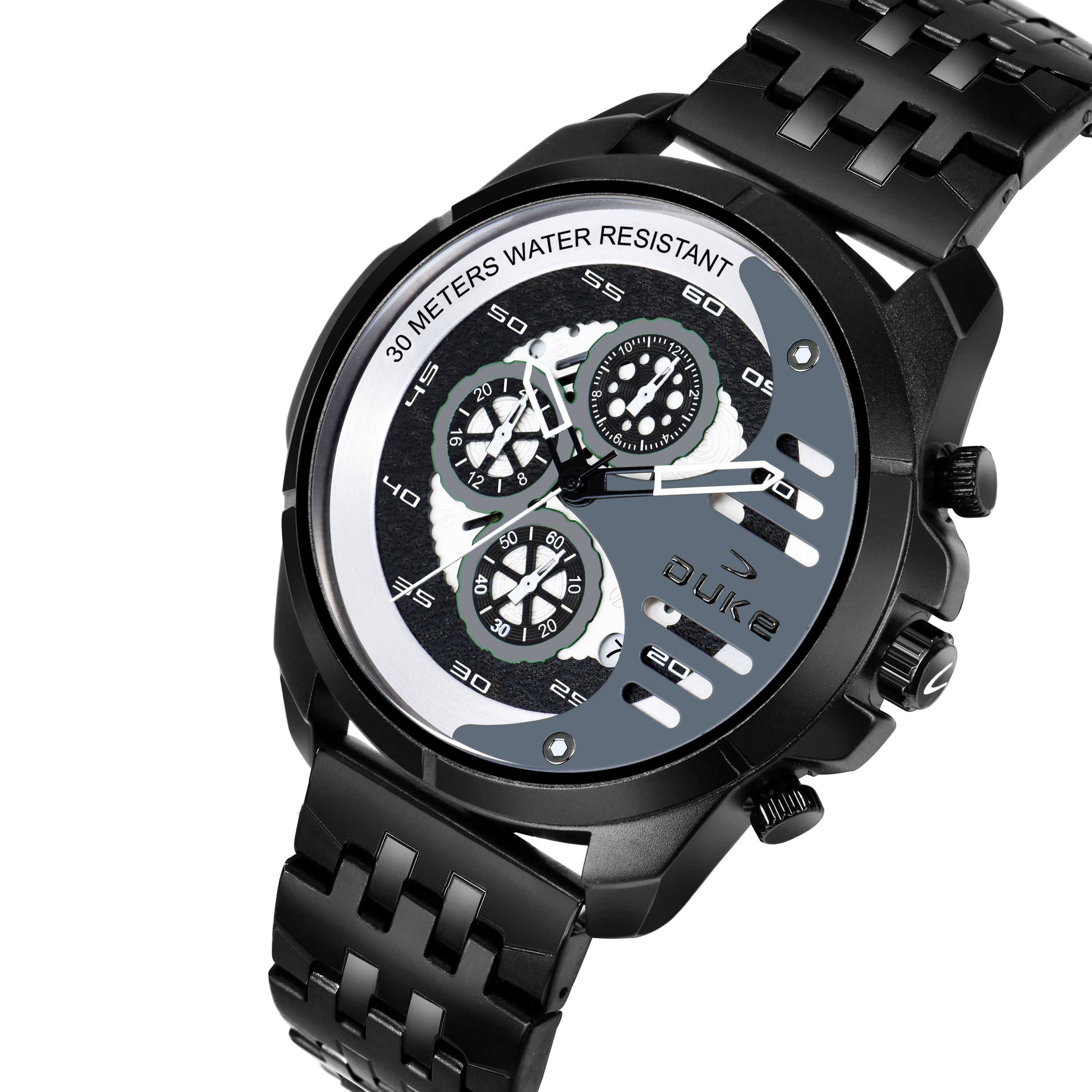 Duke Solid Stainless Steel Strap Chronograph Men  Watch Grey Dial (DK4008CRM02C)