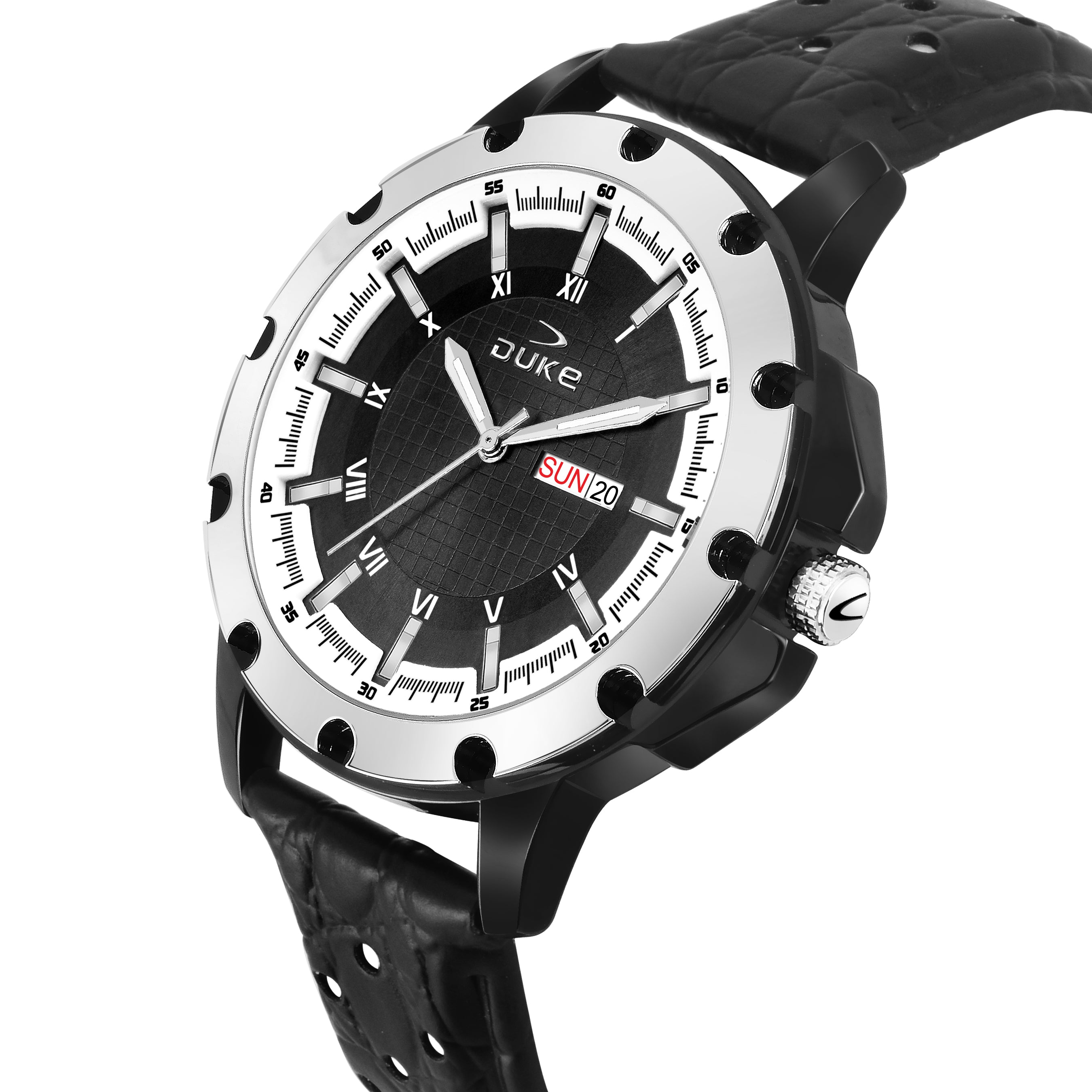 Duke Analogue Display Round Dial Men Watch Black Dial (DK007RM01S)