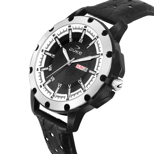 Duke Analogue Display Round Dial Men Watch Black Dial (DK007RM01S)