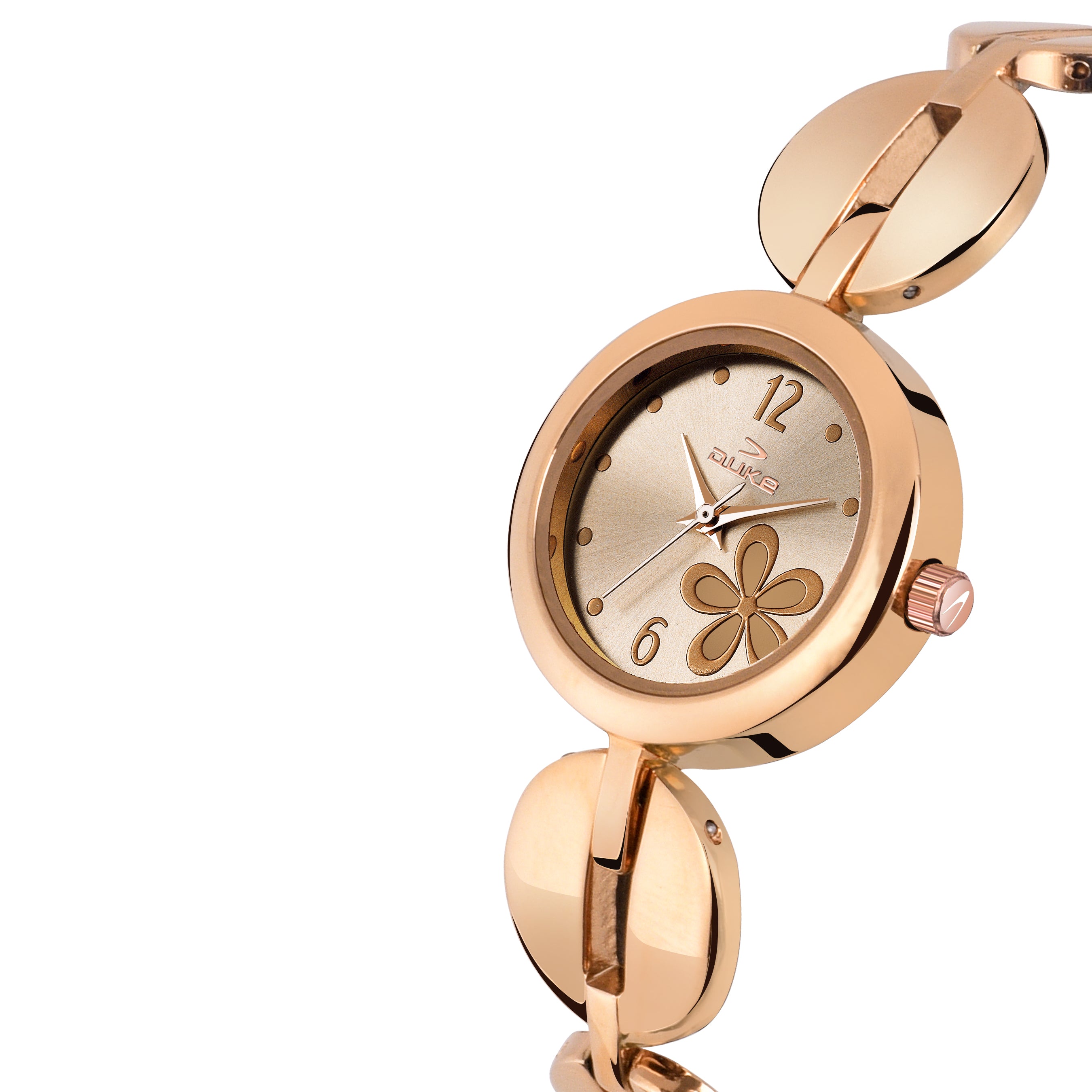 Duke Analogue Women Watch Rose Gold Dial Silver Colored Strap (DK5004RW02C)