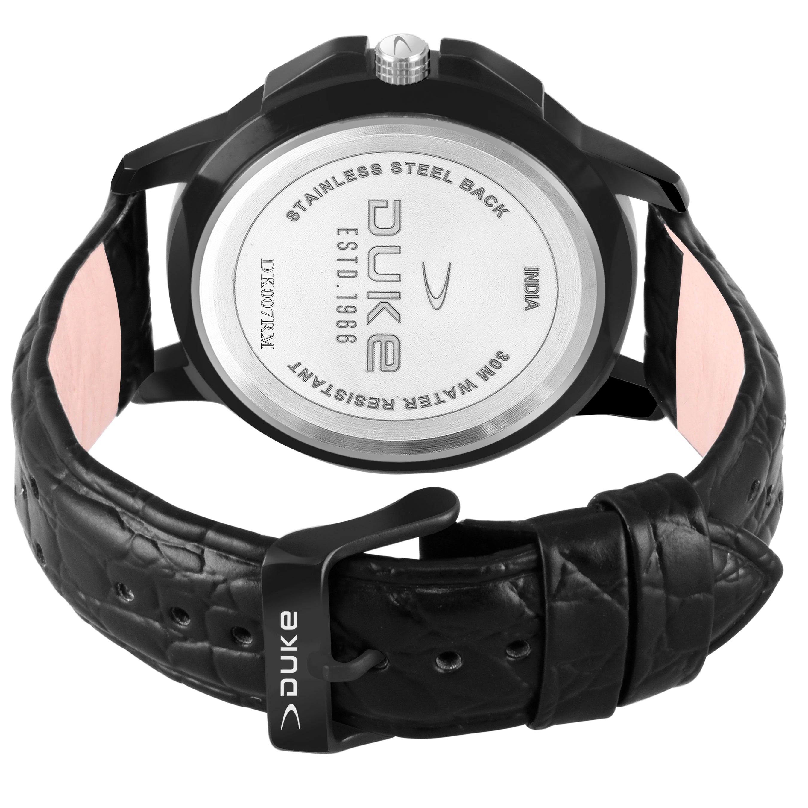 Duke Analogue Display Round Dial Men Watch Black Dial (DK007RM01S)