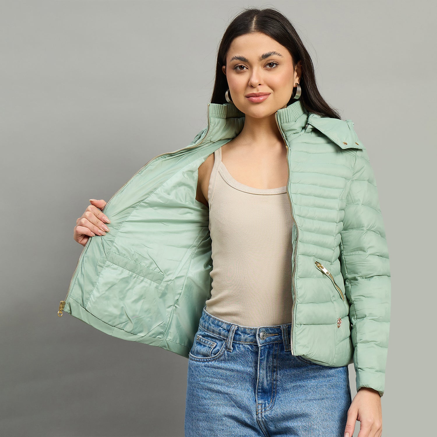 Duke Urban Women Short Style Hooded Bomber Jacket (SDZ4040R)