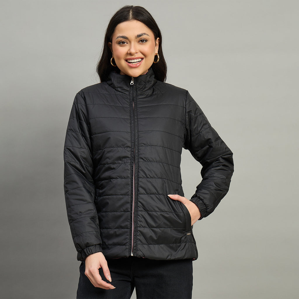 Duke Urban Women High Neck Full Sleeve Reversible Regular Jacket (SDZ2121)