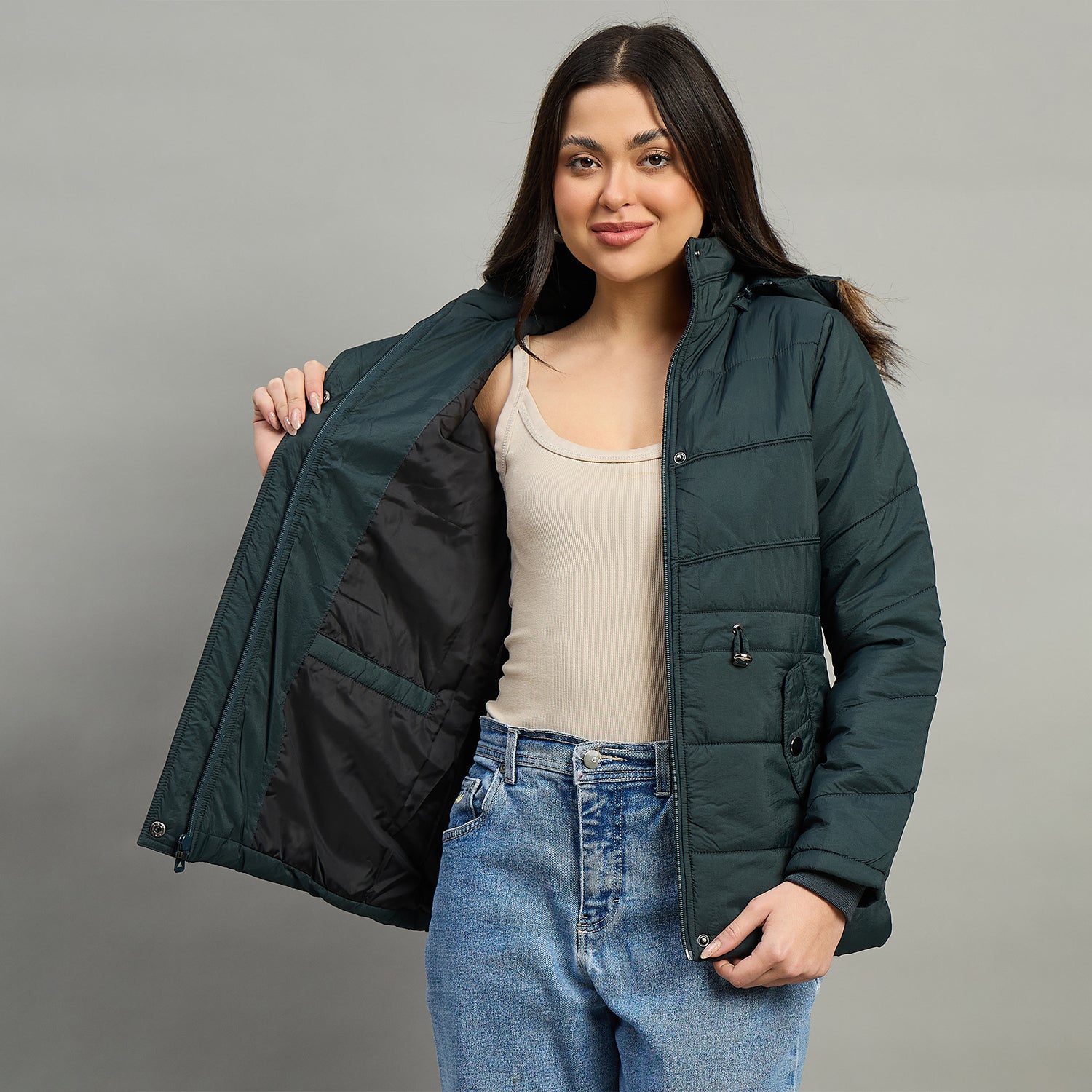 Duke Urban Women Short Style Full Sleeve Hooded Jacket (SDZ4115)