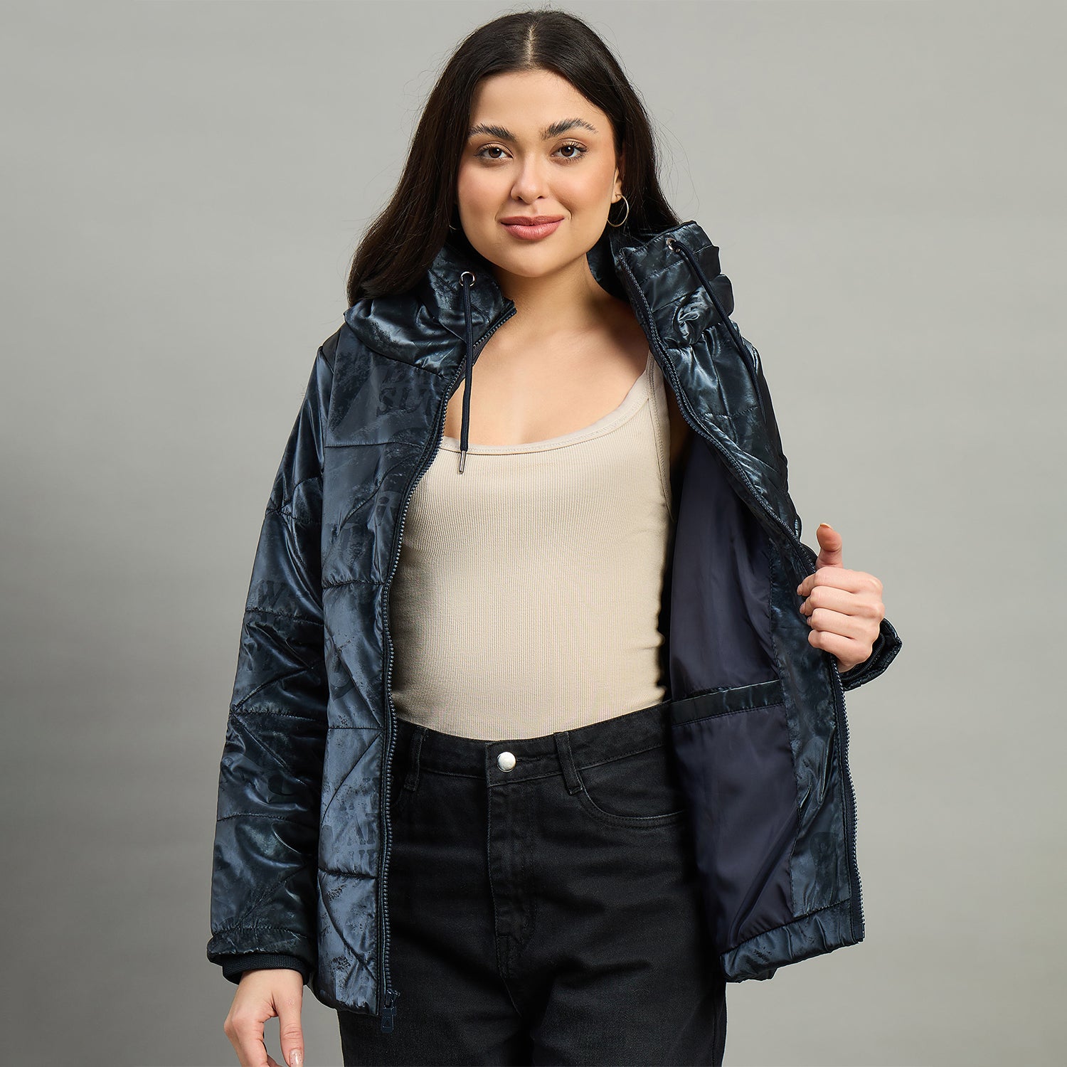 Duke Urban Women Short Style Hooded Bomber Jacket (SDZ4169)