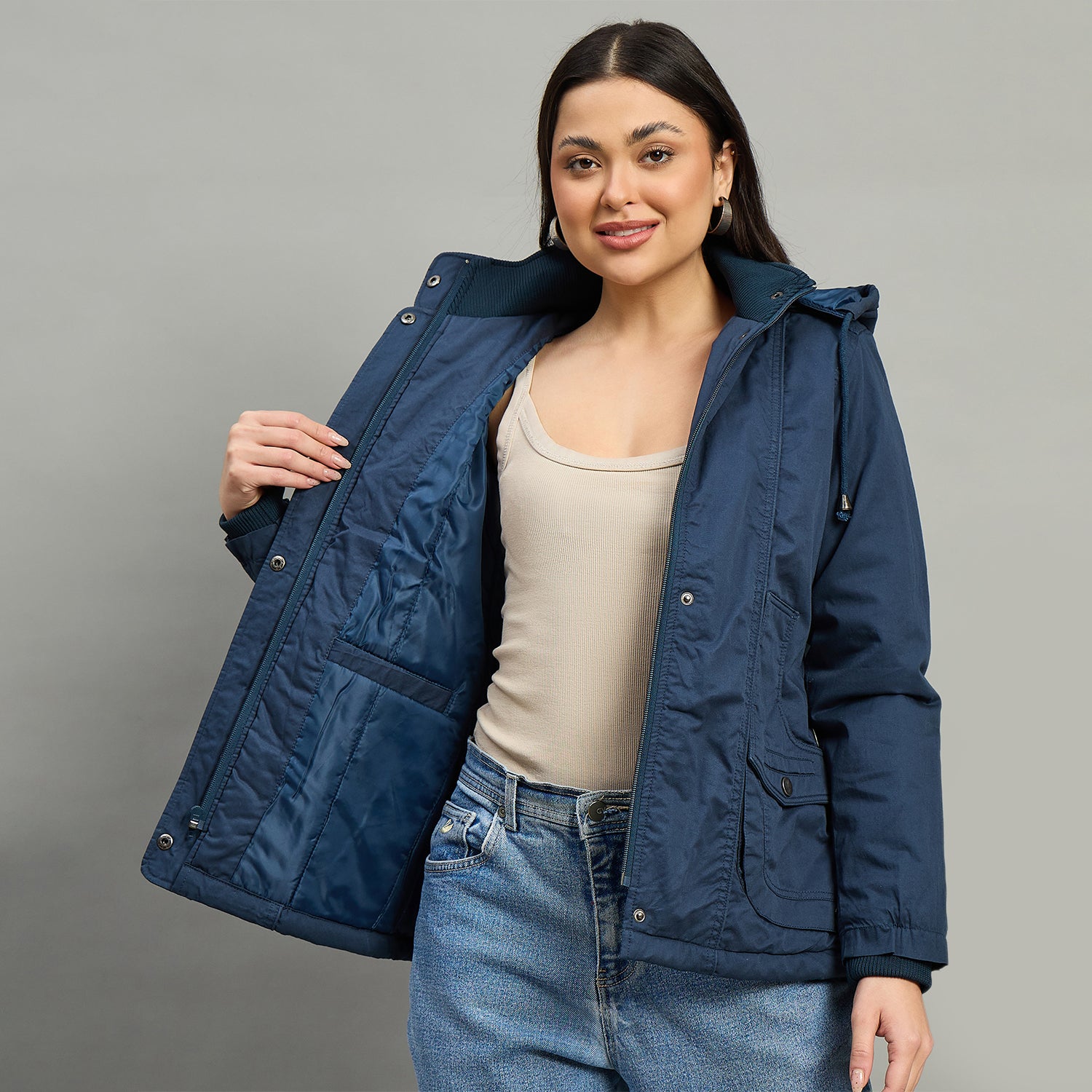 Duke Urban Women Short Style Full Sleeve Hooded Jacket (SDZ4153)