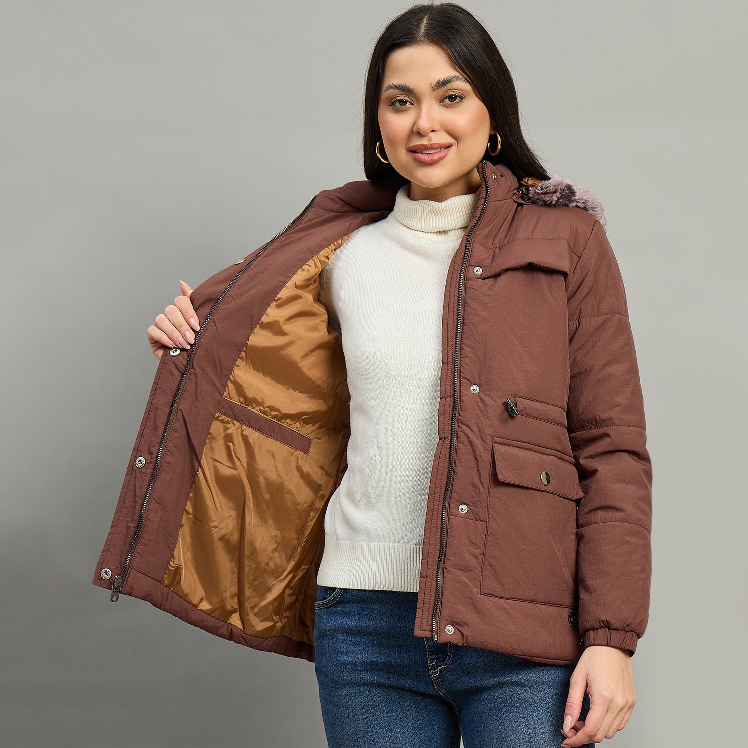 Duke Urban Women Short Style Full Sleeve Hooded Jacket (SDZ4111)