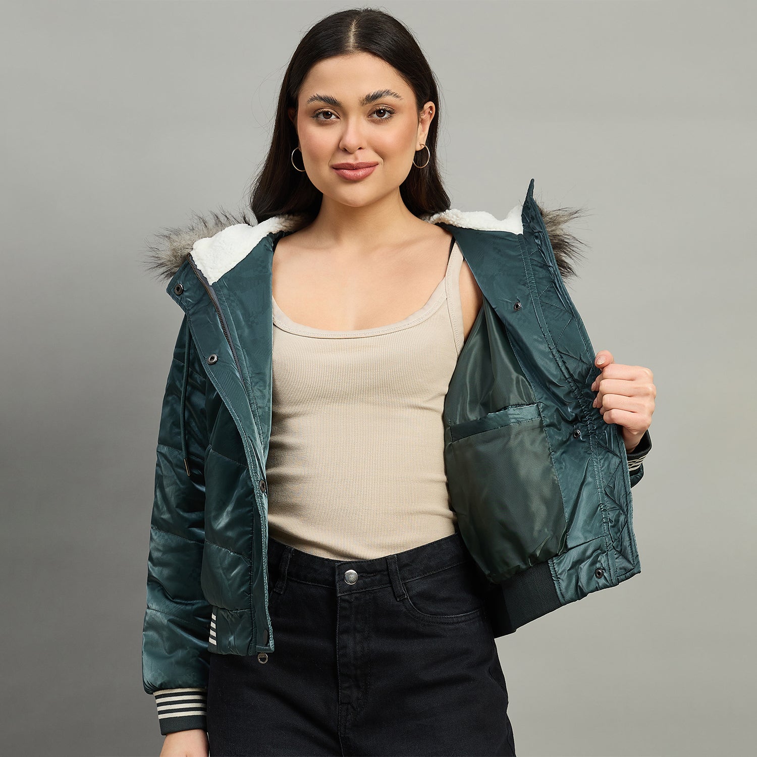 Duke Urban Women Full Sleeve Hooded Jacket (SDZ4089N)