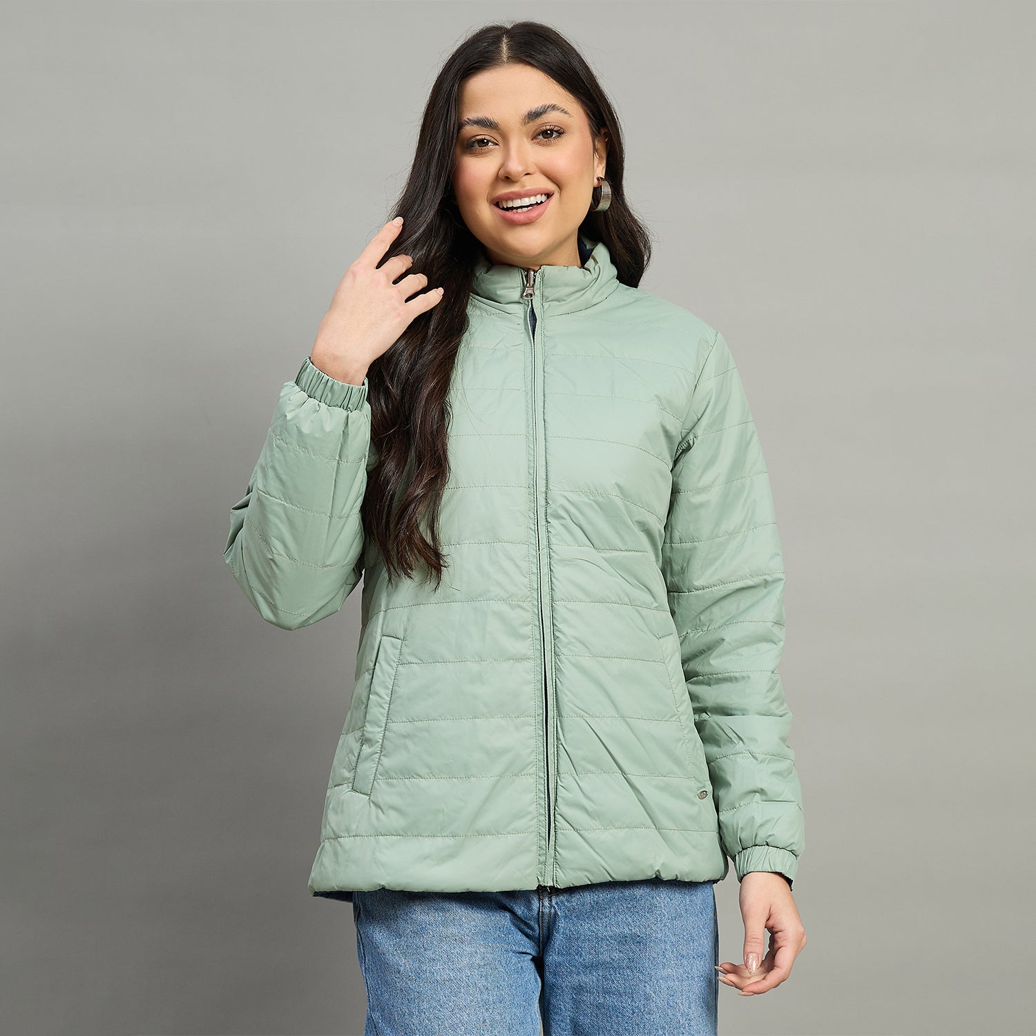Duke Urban Women High Neck Full Sleeve Reversible Regular Jacket (SDZ2121)