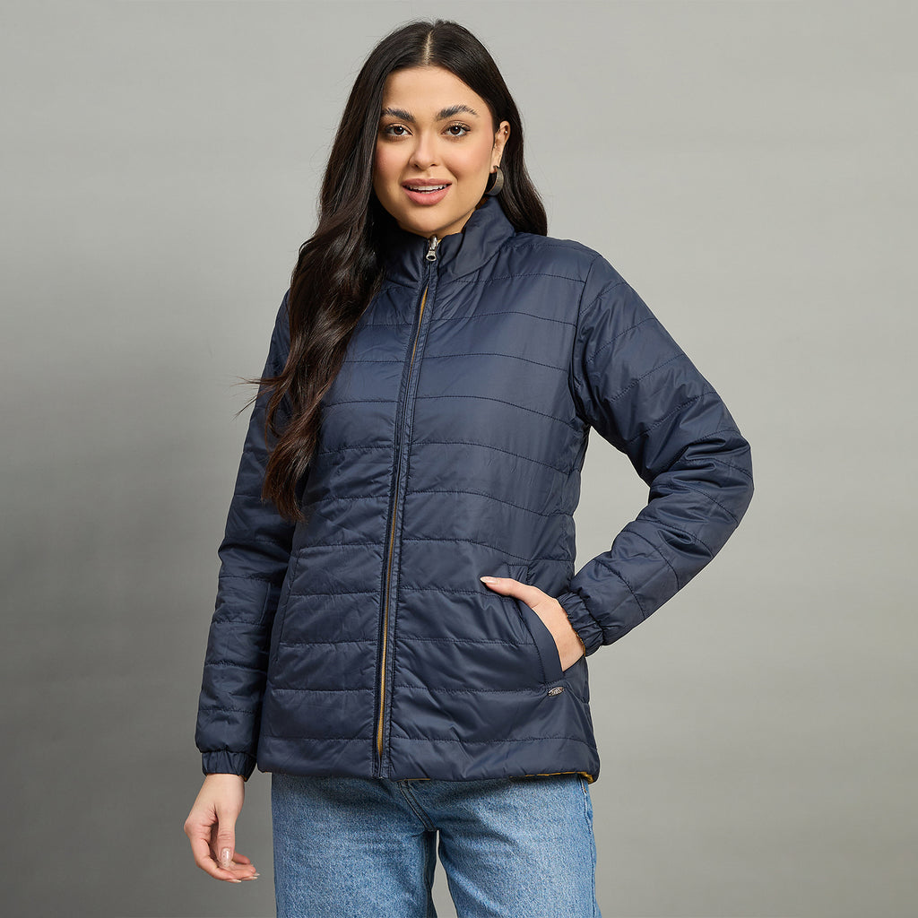 Duke Urban Women High Neck Full Sleeve Reversible Regular Jacket (SDZ2121)