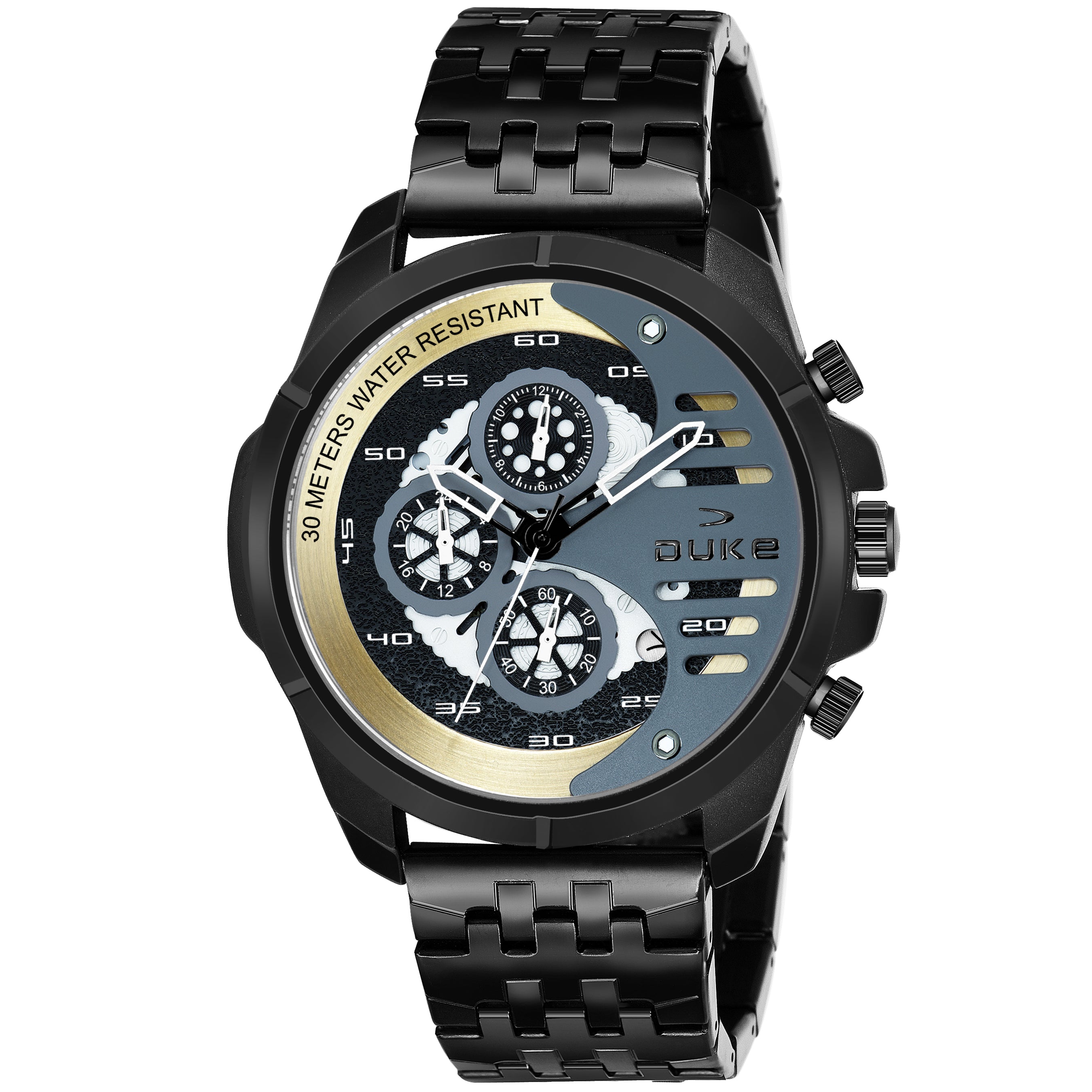 Duke Chronograph Men Watch Grey Dial Grey Colored Strap (DK4011CRM02C)