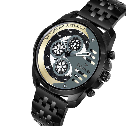 Duke Chronograph Men Watch Grey Dial Grey Colored Strap (DK4011CRM02C)