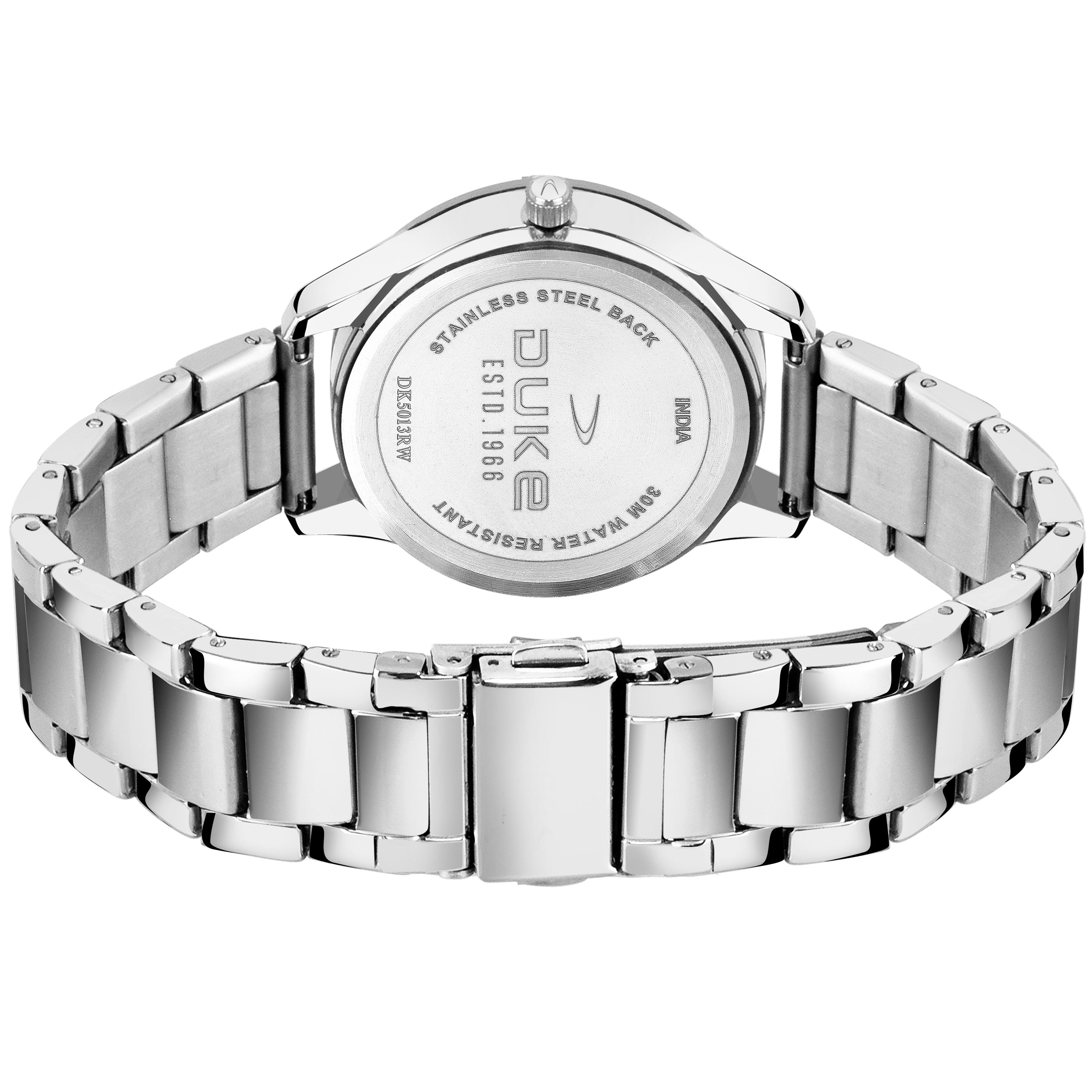 Duke Stainless Steel Quartz Watch for Women Blue Dial  (DK5013RW02C)