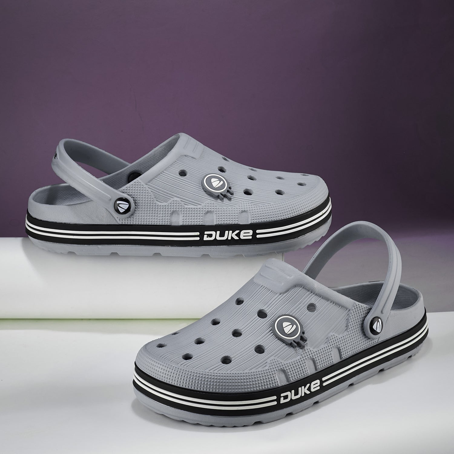 Duke Men Brand Logo Textured Clogs  (FWC6239)