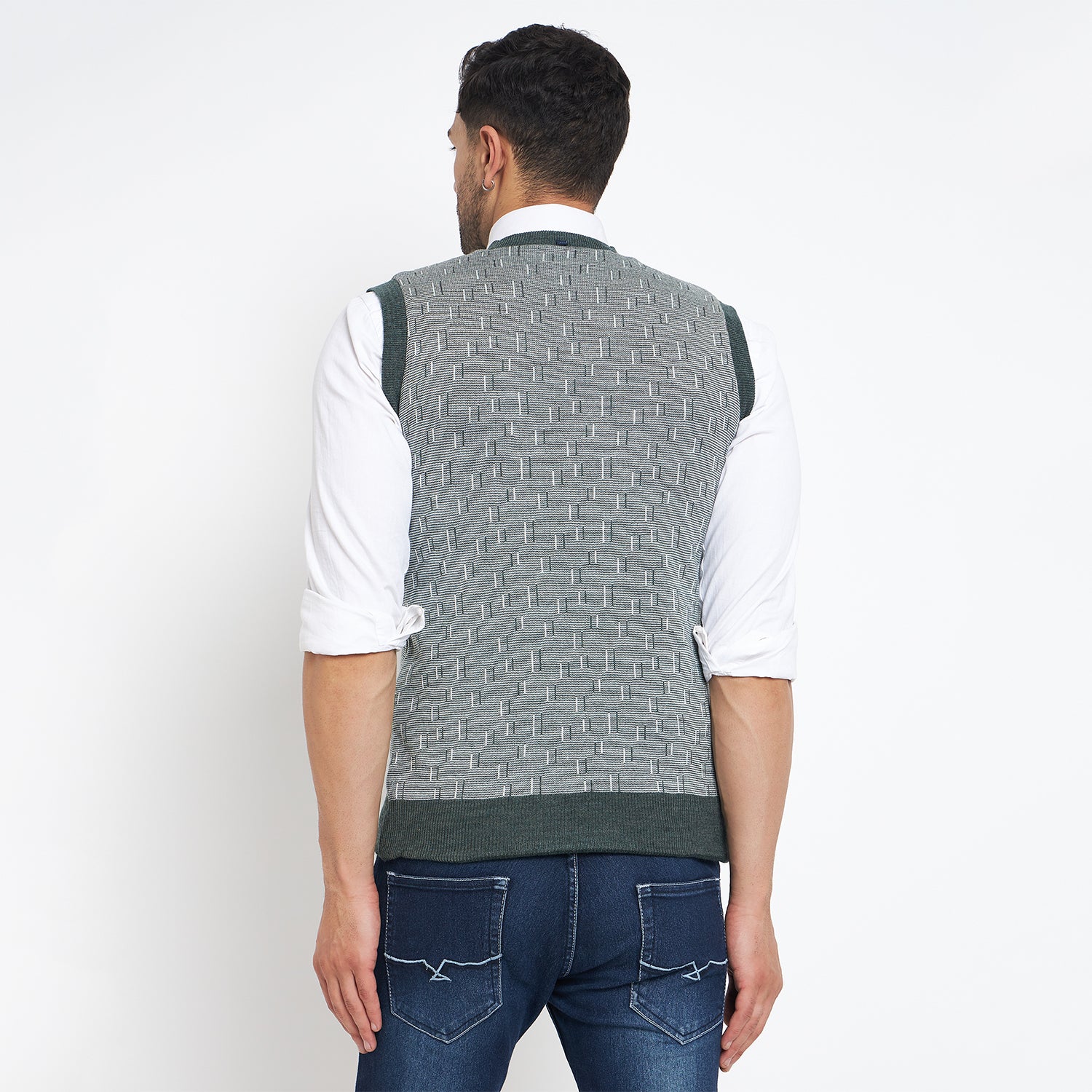Duke Urban Men Sleeveless V Neck Reversible Sweater (SDS2174)