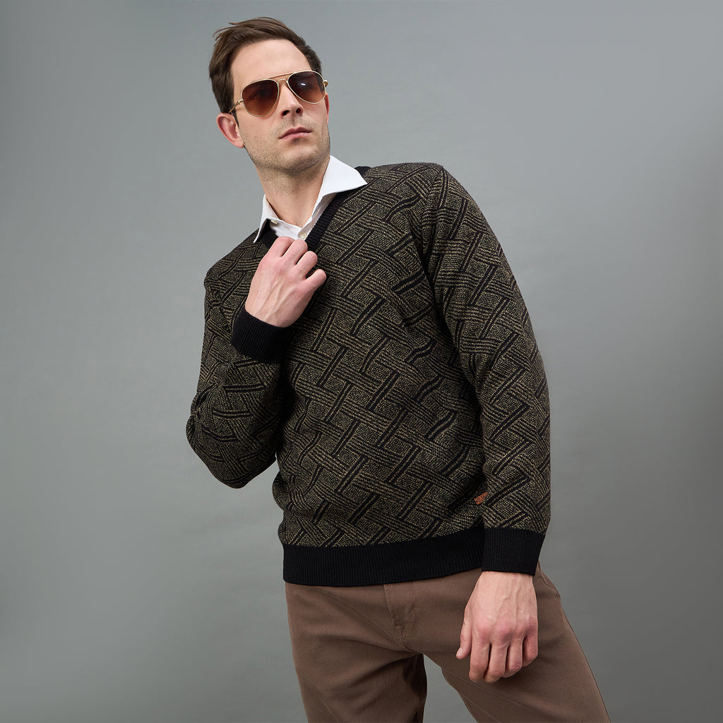 Duke Urban Men Full Sleeve V Neck Regular Sweater (SDS2134)