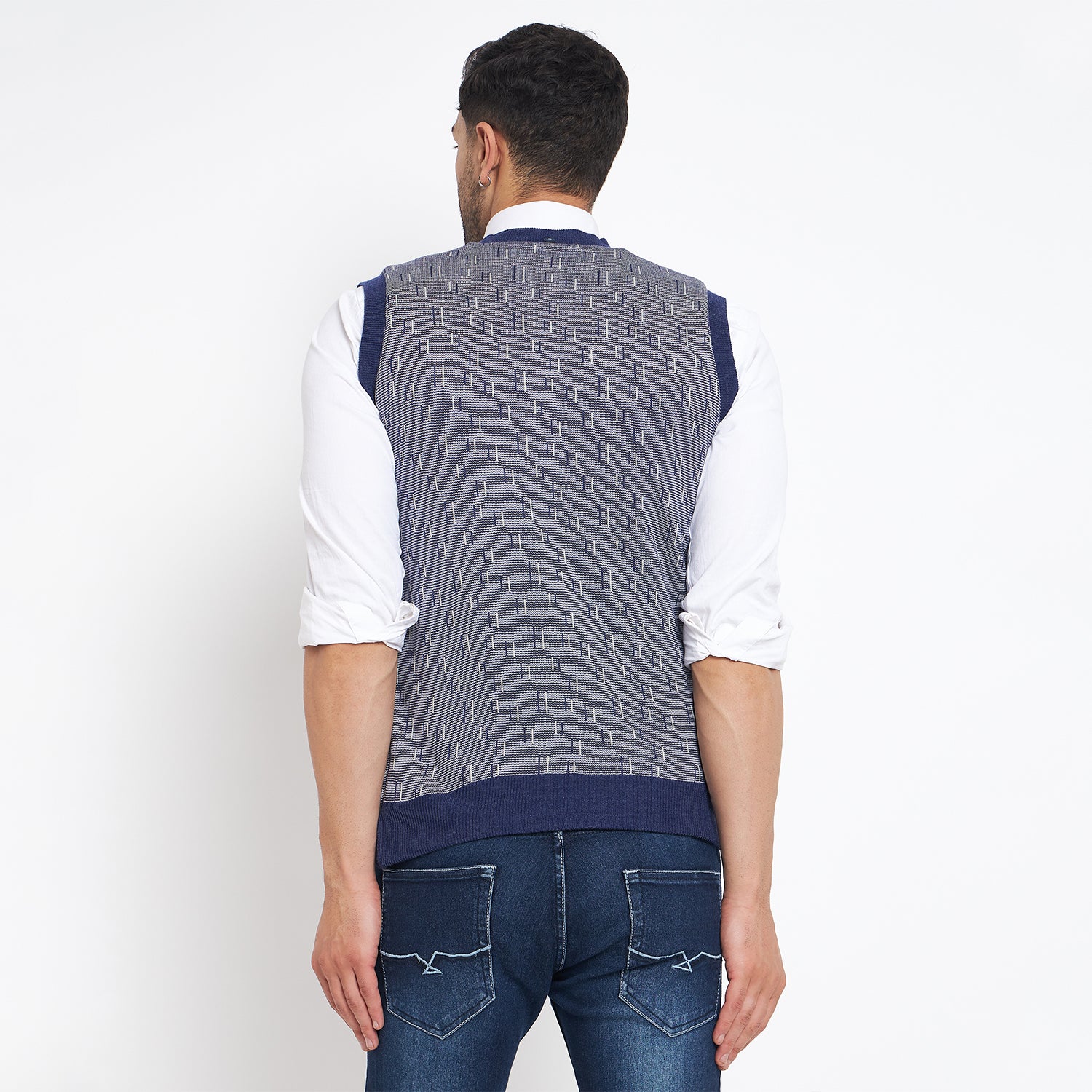 Duke Urban Men Sleeveless V Neck Reversible Sweater (SDS2174)