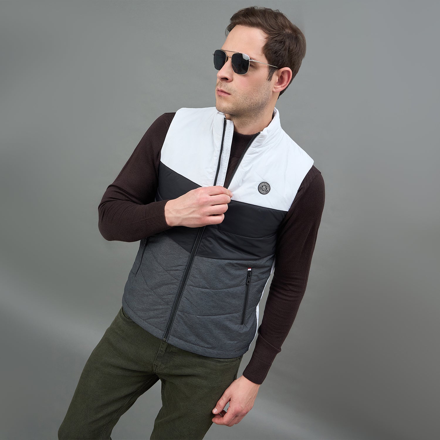 Duke Urban Men Sleeveless High Neck Bomber Jacket (SDZ2252)