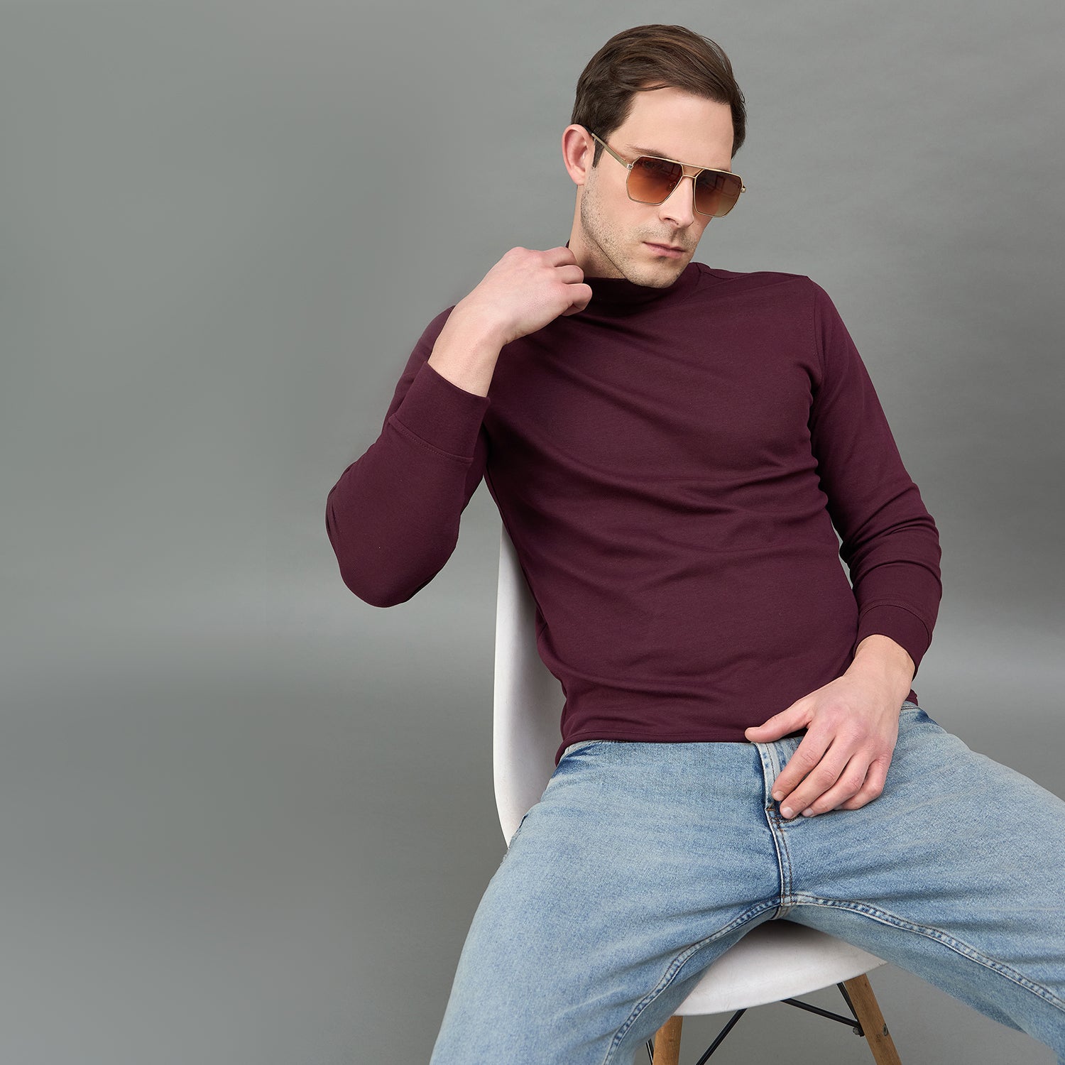 Duke Urban Men Turtle Neck Regular Sweatshirt (LF6435S)