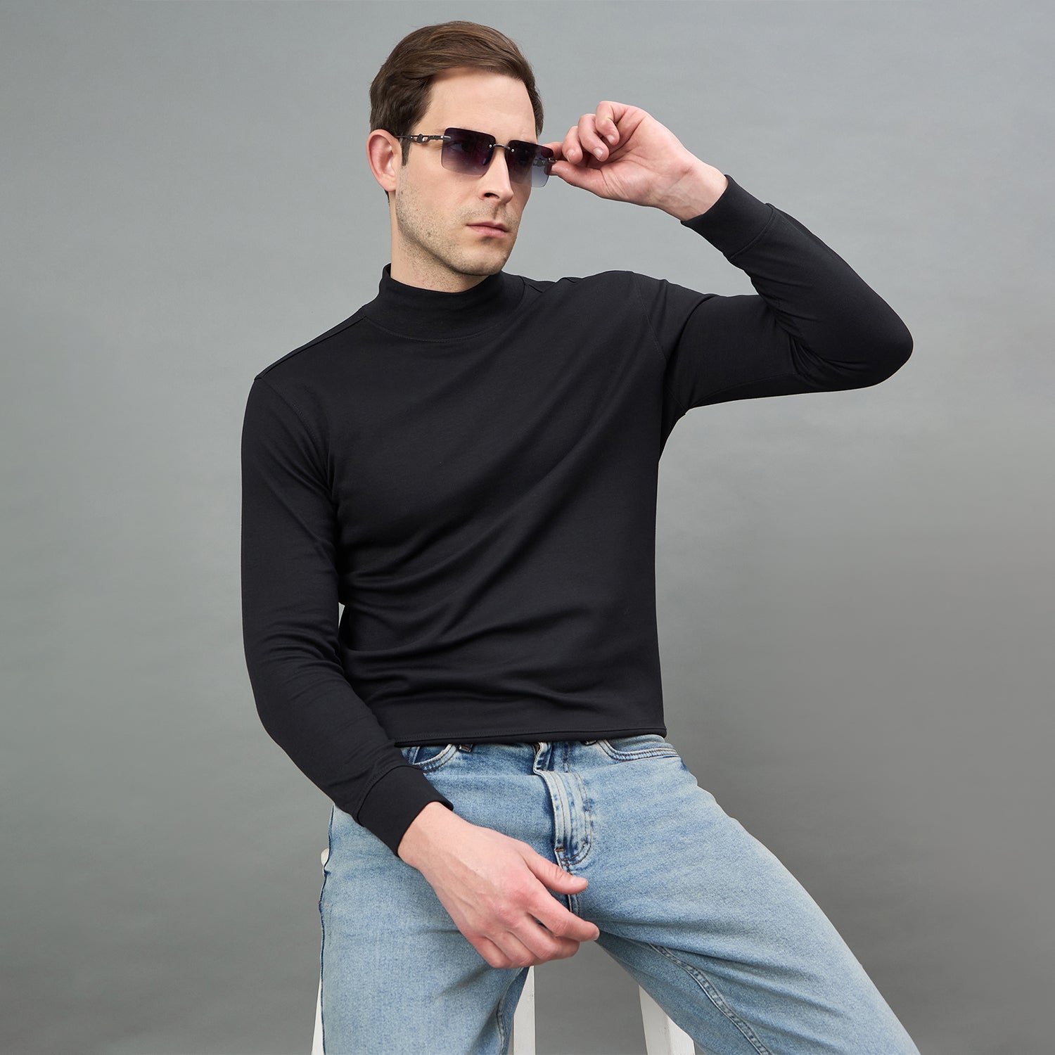 Duke Urban Men Turtle Neck Regular Sweatshirt (LF6435S)