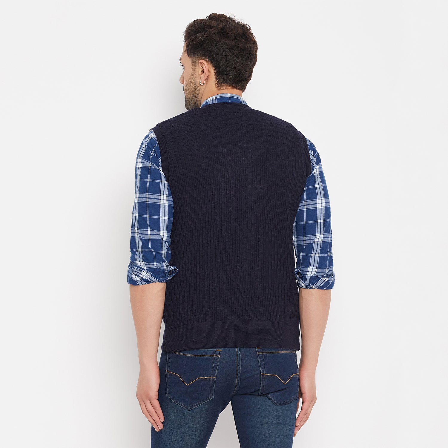 Duke Urban Men Sleeveless V-Neck Reversible Sweater (SDS2171)