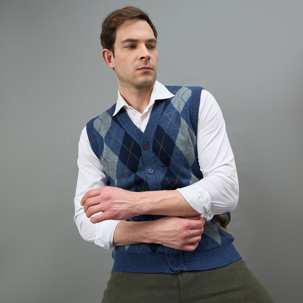 Duke Urban Men Sleeveless V-neck Cardigan (SDS2166)